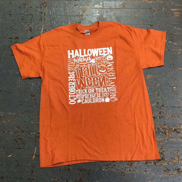 Halloween Witches Ghosts Square Graphic Designer Short Sleeve T-Shirt
