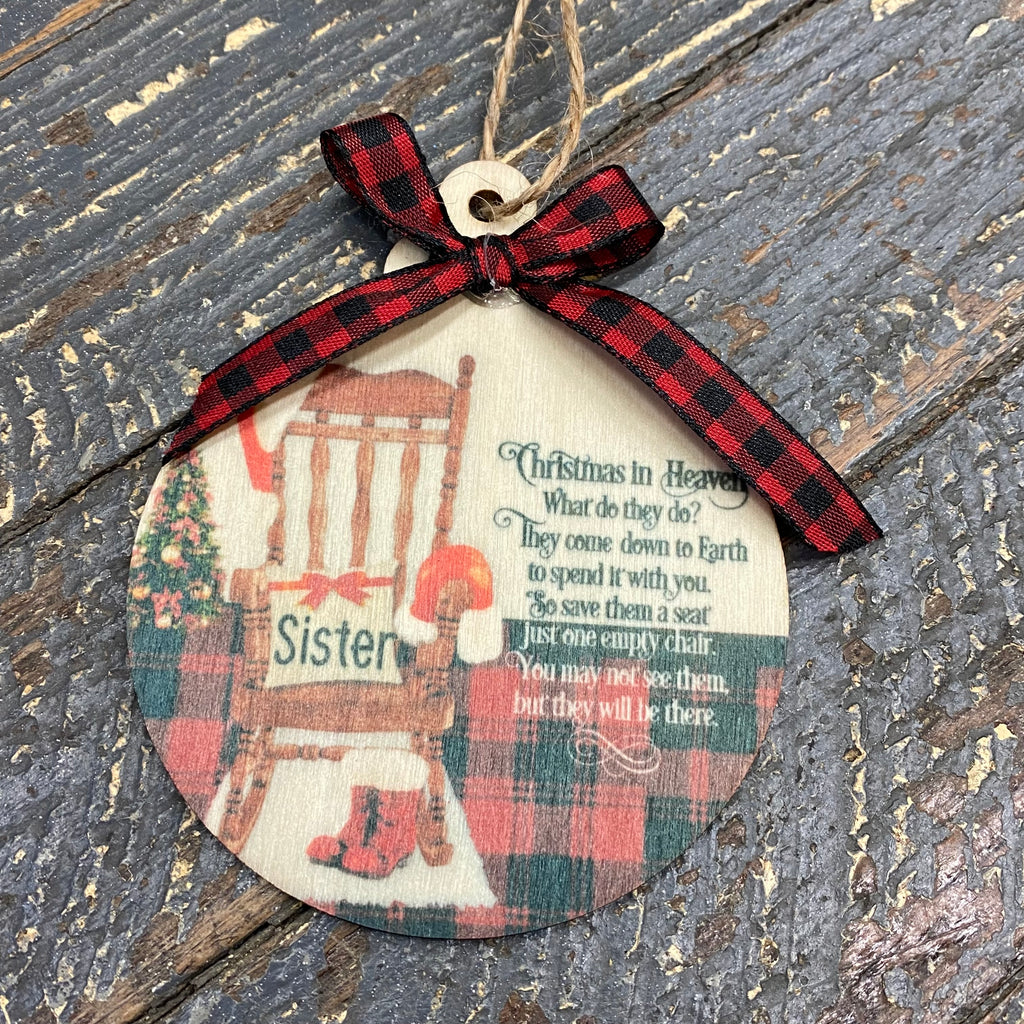 Christmas in Heaven Pull Up Chair Sister Ornament