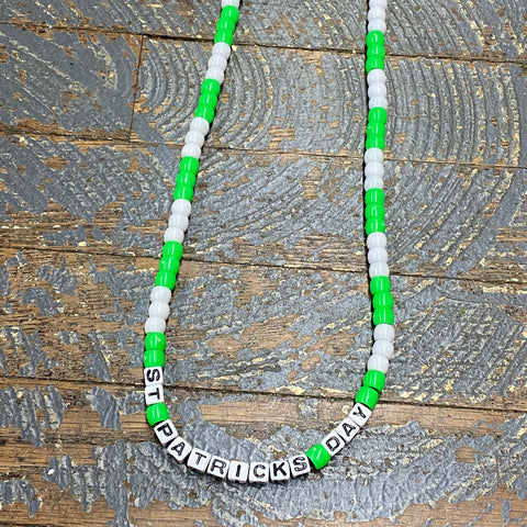 Handmade Beaded Necklace St Patricks Day Irish