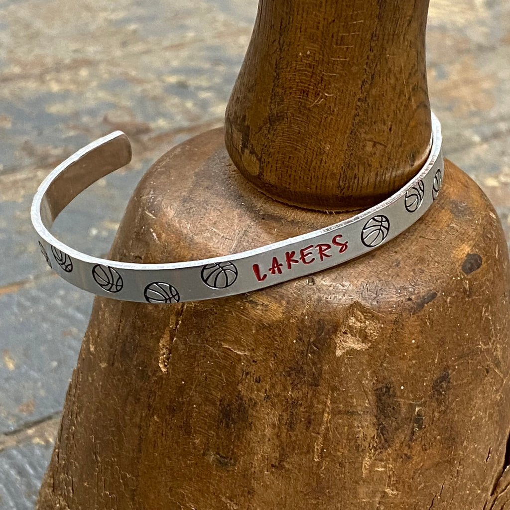 Indian Lake Lakers Basketball Custom Stamped Cuff Bracelet