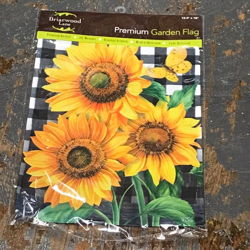Checkered Sunflower Holiday Garden Flag