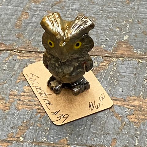 Soapstone Miniature Animal Figurine Owl