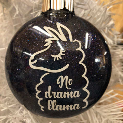 Holiday Christmas Tree Ornament No Drama Llama