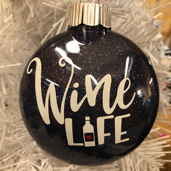 Holiday Christmas Tree Ornament Wine Time