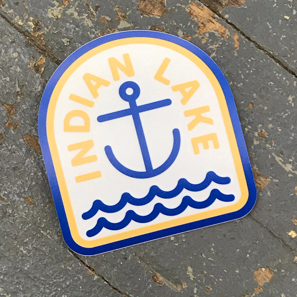 Indian Lake Anchor Wave Badge Large Sticker Decal