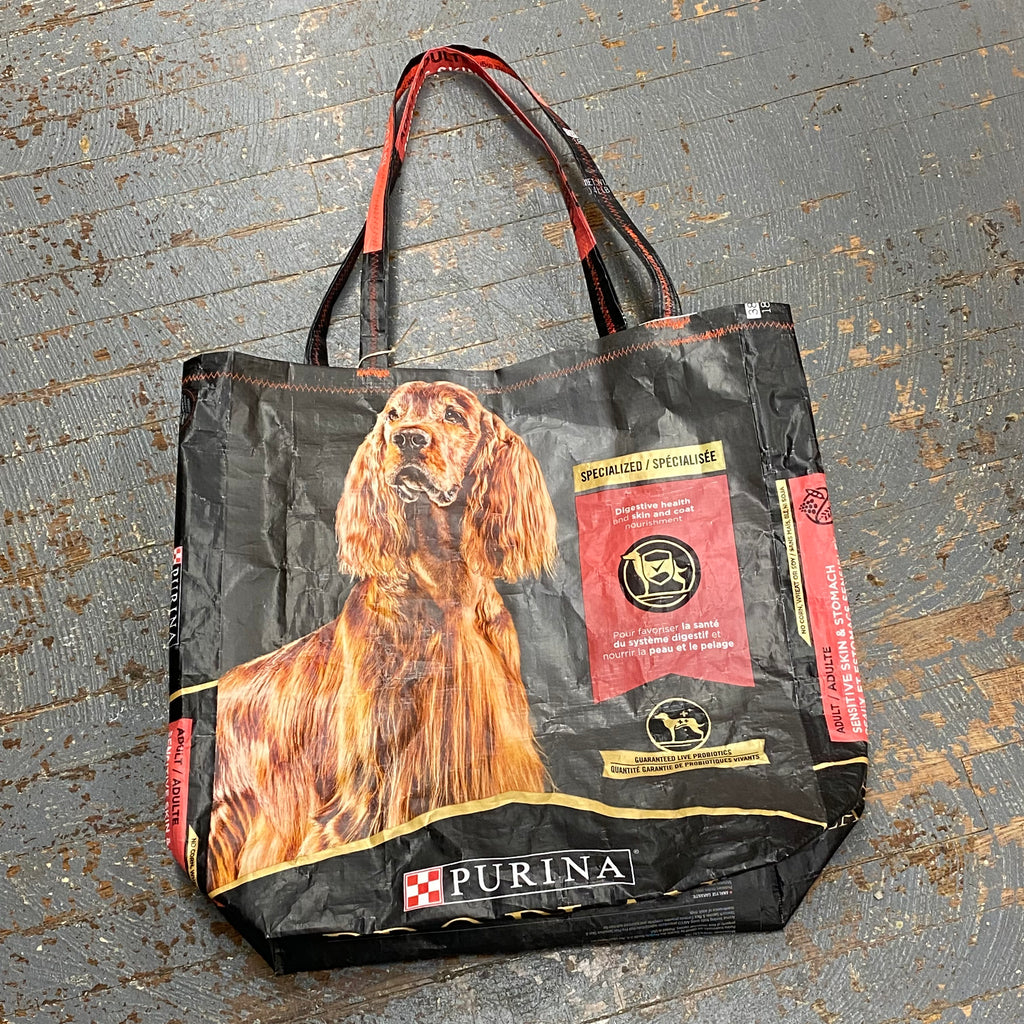 Upcycled Tote Purse Feed Bag Handmade Large Dog Purina Handle Bag