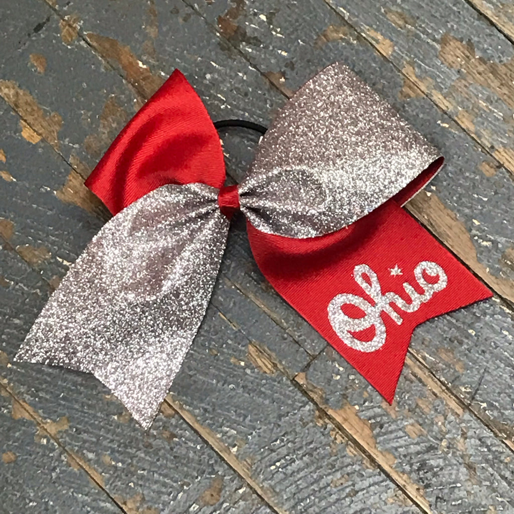 Hair Clip Ribbon Headband Cheer Team Spirit Big JoJo Bow Glitter Ohio