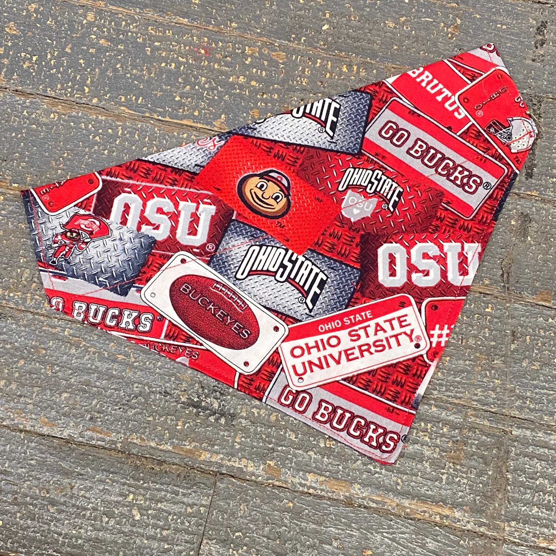 Ohio State Buckeyes OSU Dog Collar Pet Bandanna Neck Scarf MD