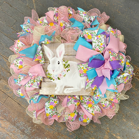 Spring Easter Bunny Rabbit Seasonal Holiday Wreath Door Hanger