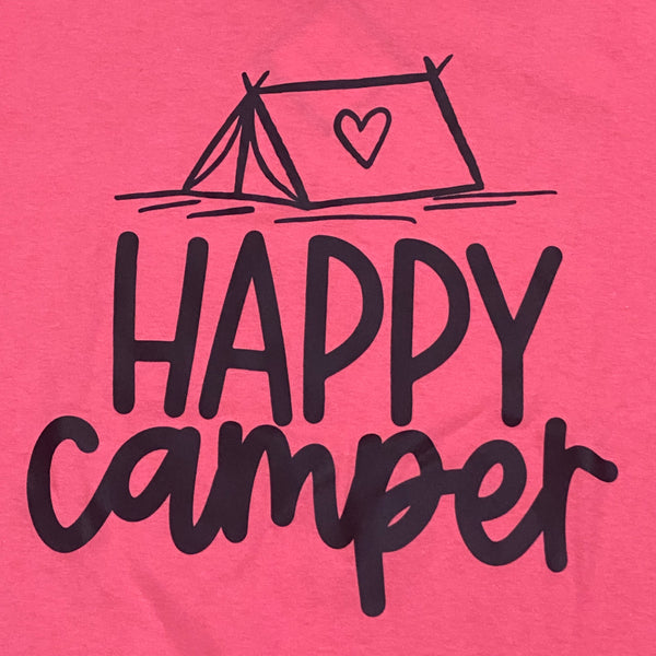 Happy Camper Tent Graphic Designer Short Sleeve T-Shirt