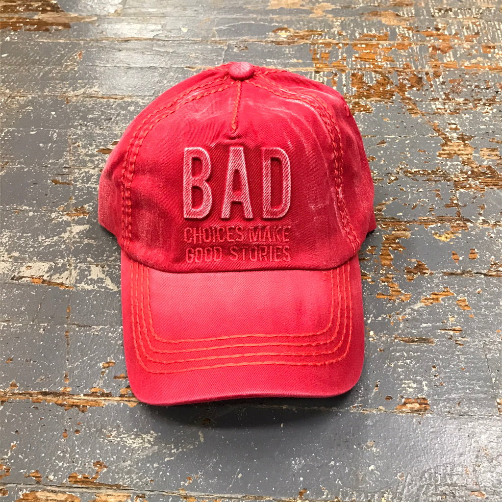 ake Good Stories Hat Red Embroidered Ball Cap