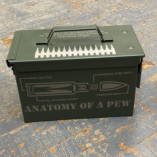 Laser Engraved Metal Military Ammo Can Large Anatomy of a Pew