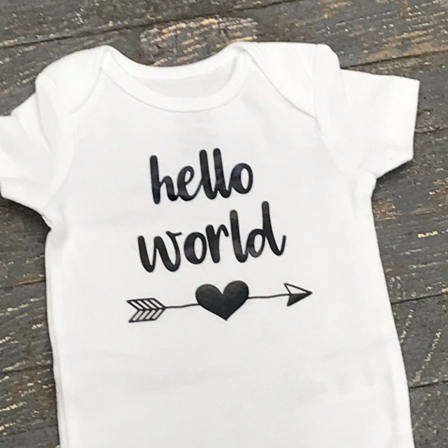 Hello World Onesie Bodysuit One Piece Newborn Infant Toddler Outfit