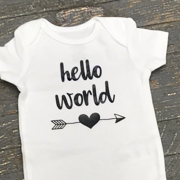 Hello World Onesie Bodysuit One Piece Newborn Infant Toddler Outfit