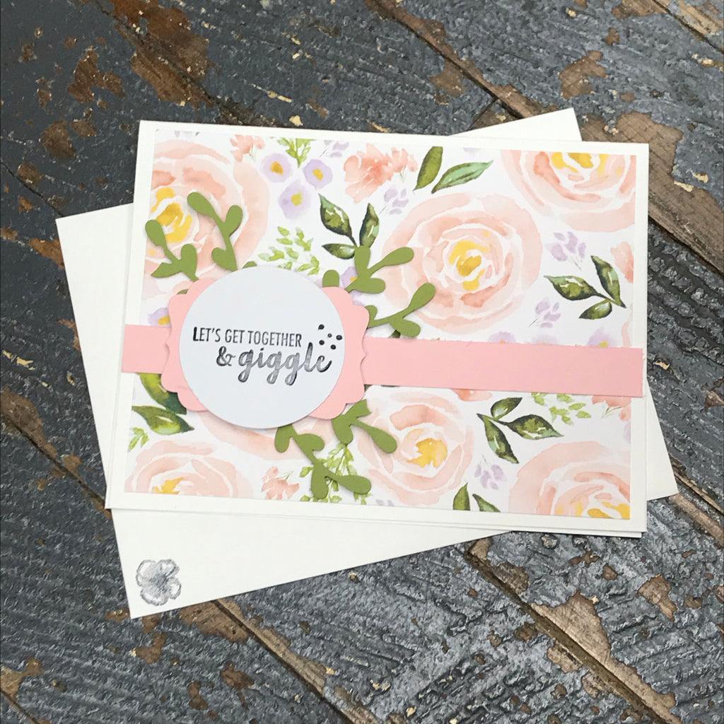 Stand Together Giggle Floral Handmade Stampin Up Greeting Card with Envelope