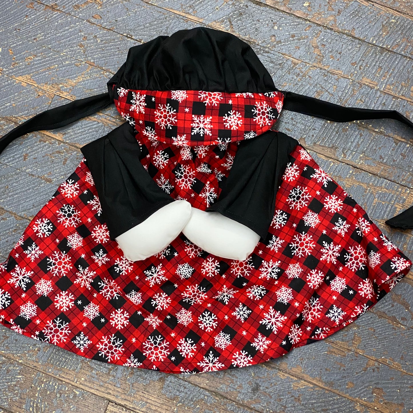 Goose Clothes Complete Holiday Goose Outfit Winter Snowflake Black Red Plaid and Hat Costume