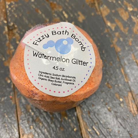 Watermelon Glitter Fizzy 4.5oz Bath Bomb