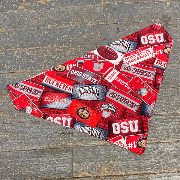Ohio State Buckeyes OSU Dog Collar Pet Bandanna Neck Scarf LG