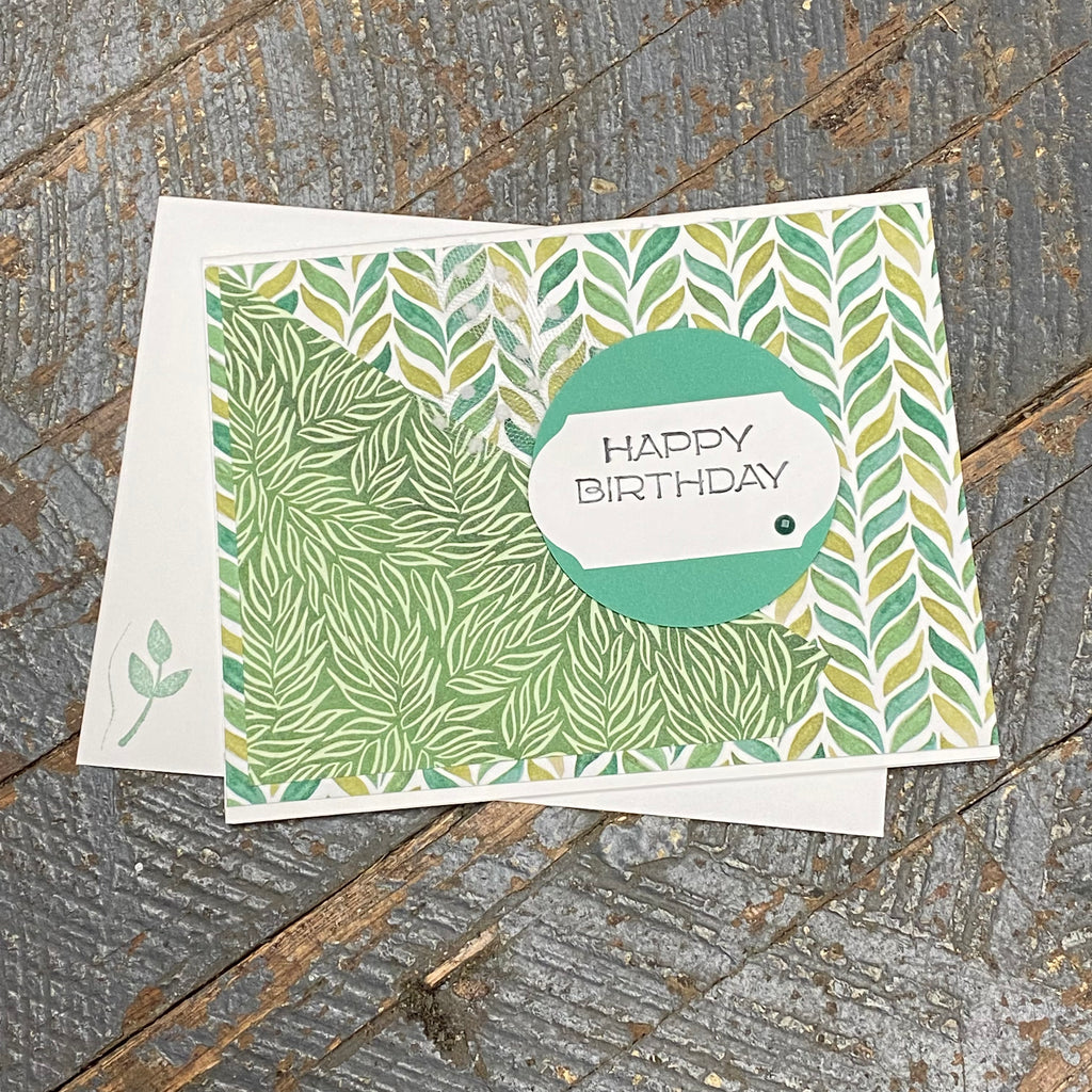 Happy Birthday Vine Horizontal Design Handmade Stampin Up Greeting Card with Envelope