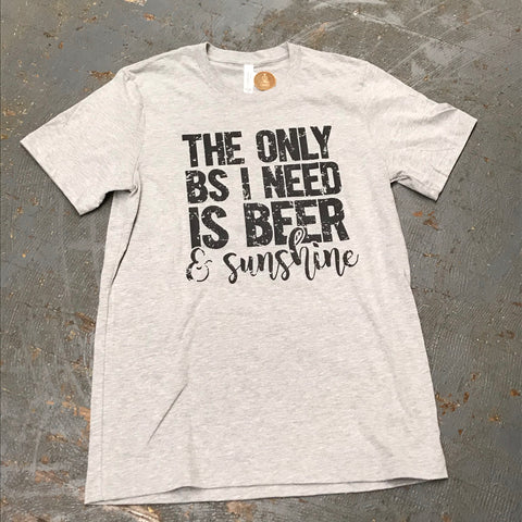 Only BS is Beer Sunshine Graphic Designer Short Sleeve T-Shirt