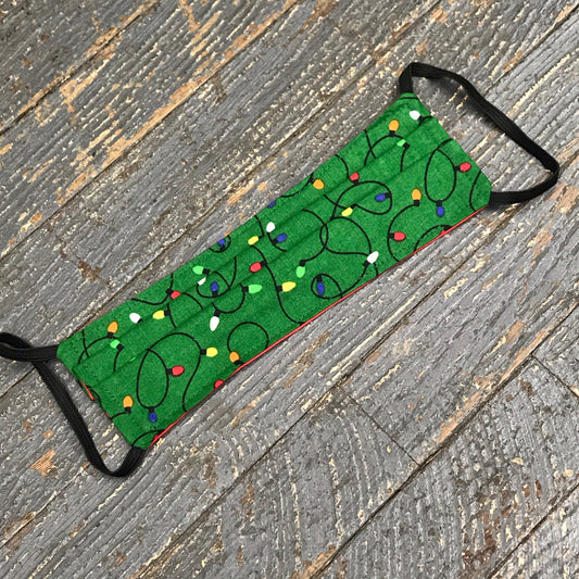 Christmas Lights Handmade Cotton Cloth Face Mask Reversible Reusable
