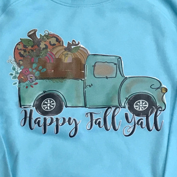 Happy Fall Yall Graphic Designer Long Sleeve Sweatshirt