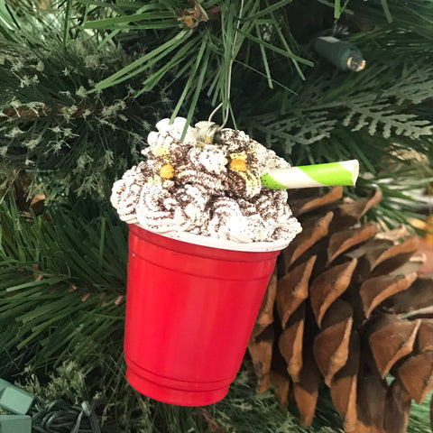 Holiday Christmas Tree Ornament Iced Coffee Latte Cup