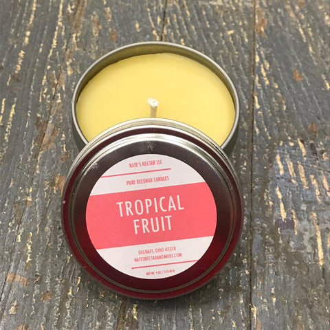 Pure Beeswax Tropical Fruit Tin Candle