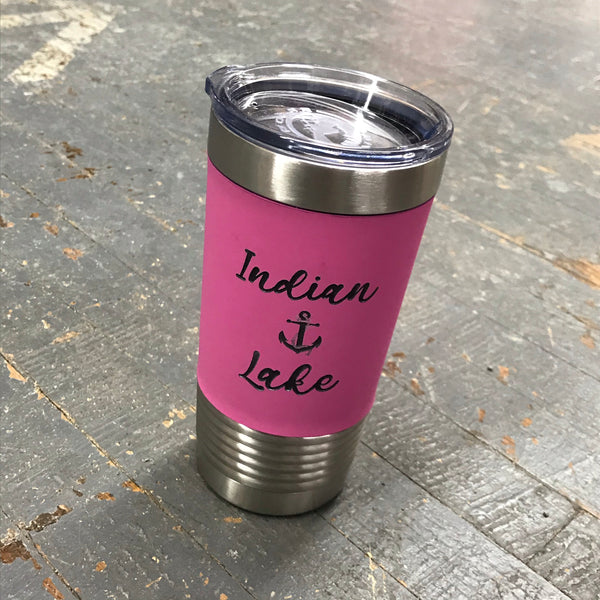 Indian Lake Nautical Anchor Stainless Steel 20oz Wine Beverage Drink Travel Tumbler Pink