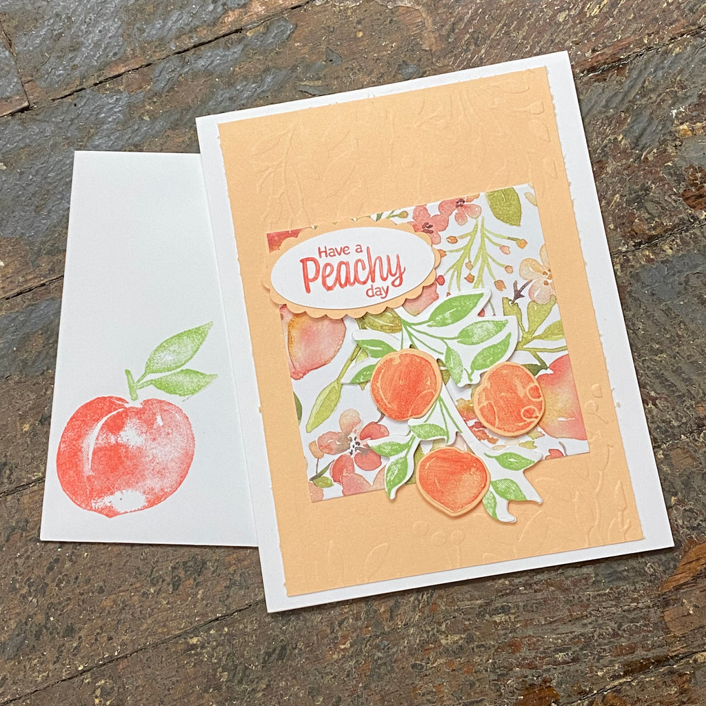 Have a Peachy Day Peach Design Handmade Stampin Up Greeting Card with Envelope