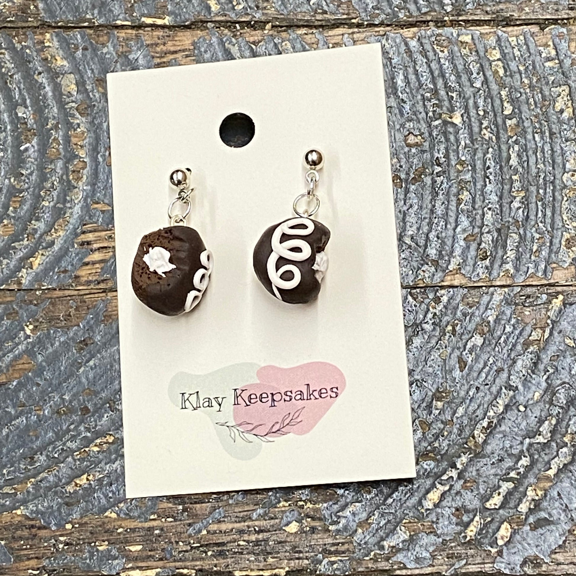 Clay Chocolate Creme Cupcake Fish Hook Dangle Earring Set