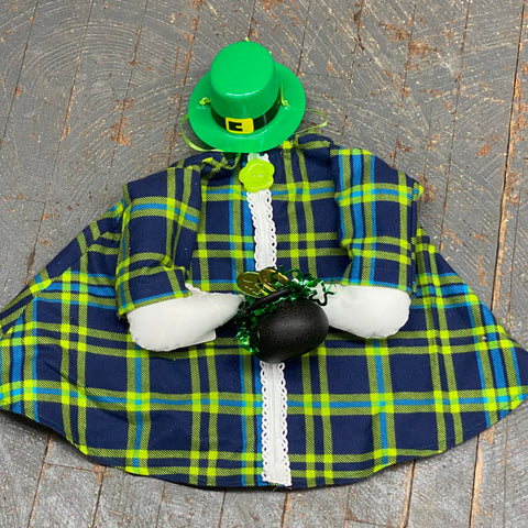 Goose Clothes Complete Holiday Goose Outfit St Patrick's Plaid Cloak Dress and Bow Tie Hat