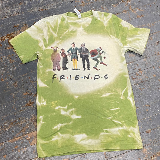 Holiday Friends Bleached Graphic Designer Short Sleeve T-Shirt