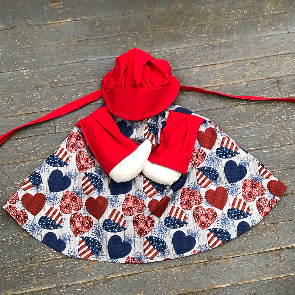 Goose Clothes Complete Holiday Goose Outfit American Flag Barn Heart Dress and Hat Costume