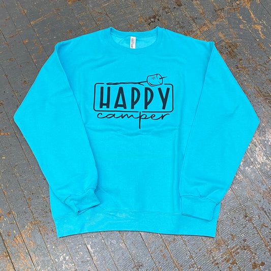 Happy Camper Smore Graphic Designer Long Sleeve Crew Neck Sweatshirt