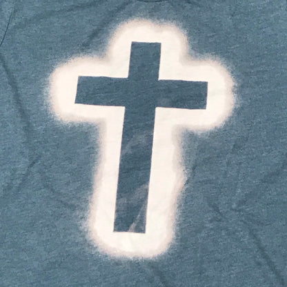 Cross Bleached Graphic Designer Short Sleeve T-Shirt