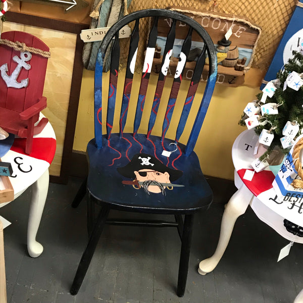 Nautical Wooden Pirate Chair Seat