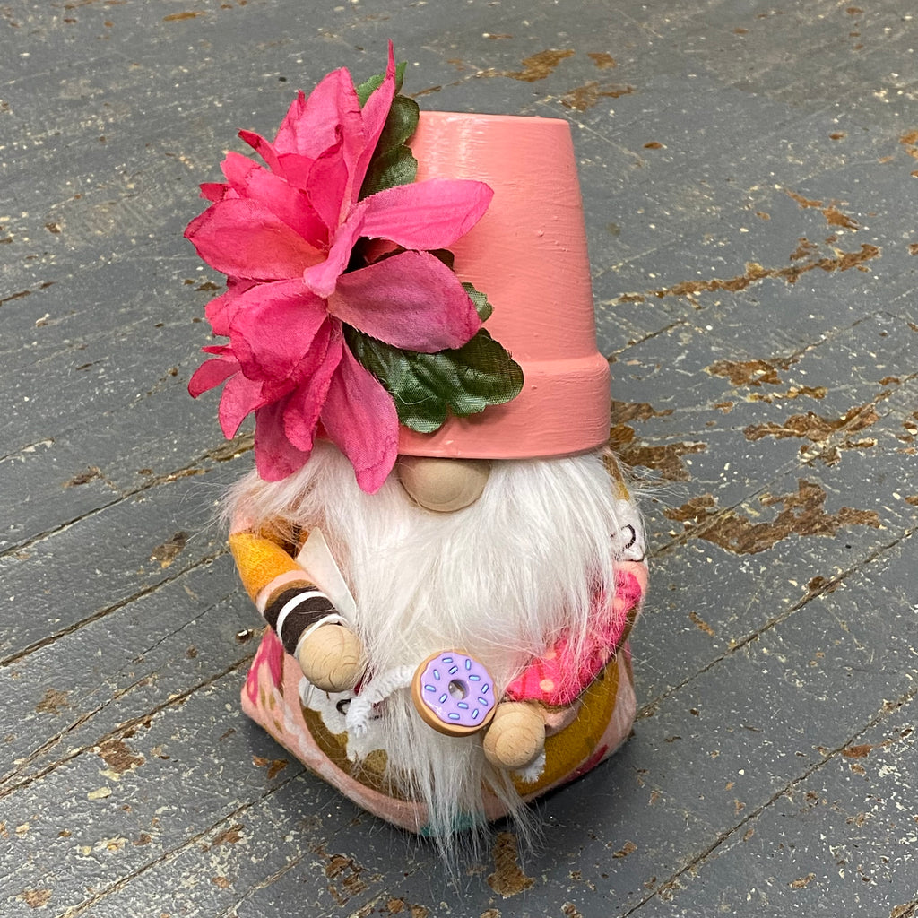 Gnome Holiday Donut Flower Pot Head