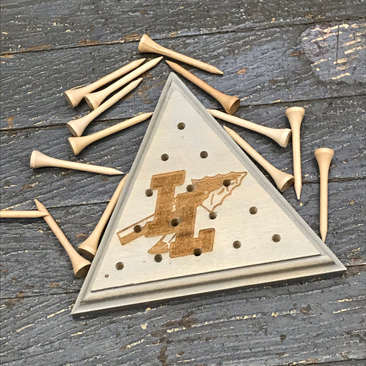 Wooden Tricky Triangle Golf Tee Peg Game Indian Lake Lakers