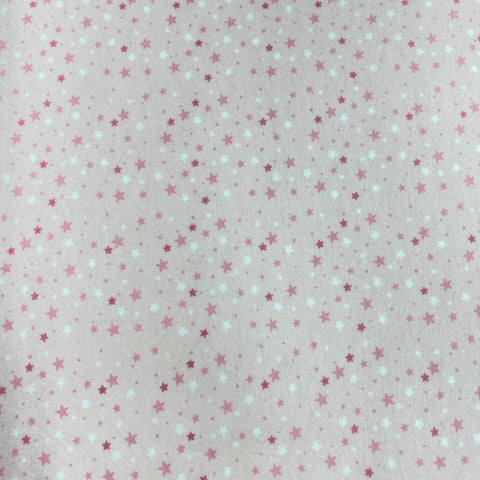 Super Snuggle Flannel Quilt Fabric by the Yard Cotton Material Pink Stars