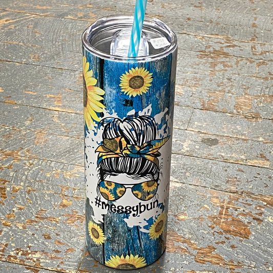 Messy Bun Mom Life Momma Tall Skinny Tumbler