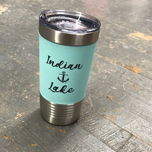 Indian Lake Nautical Anchor Stainless Steel 20oz Wine Beverage Drink Travel Tumbler Seafoam