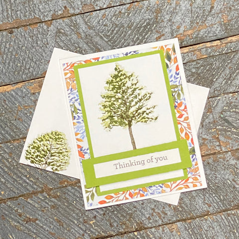Thinking of You Tree Design Handmade Stampin Up Greeting Card with Envelope