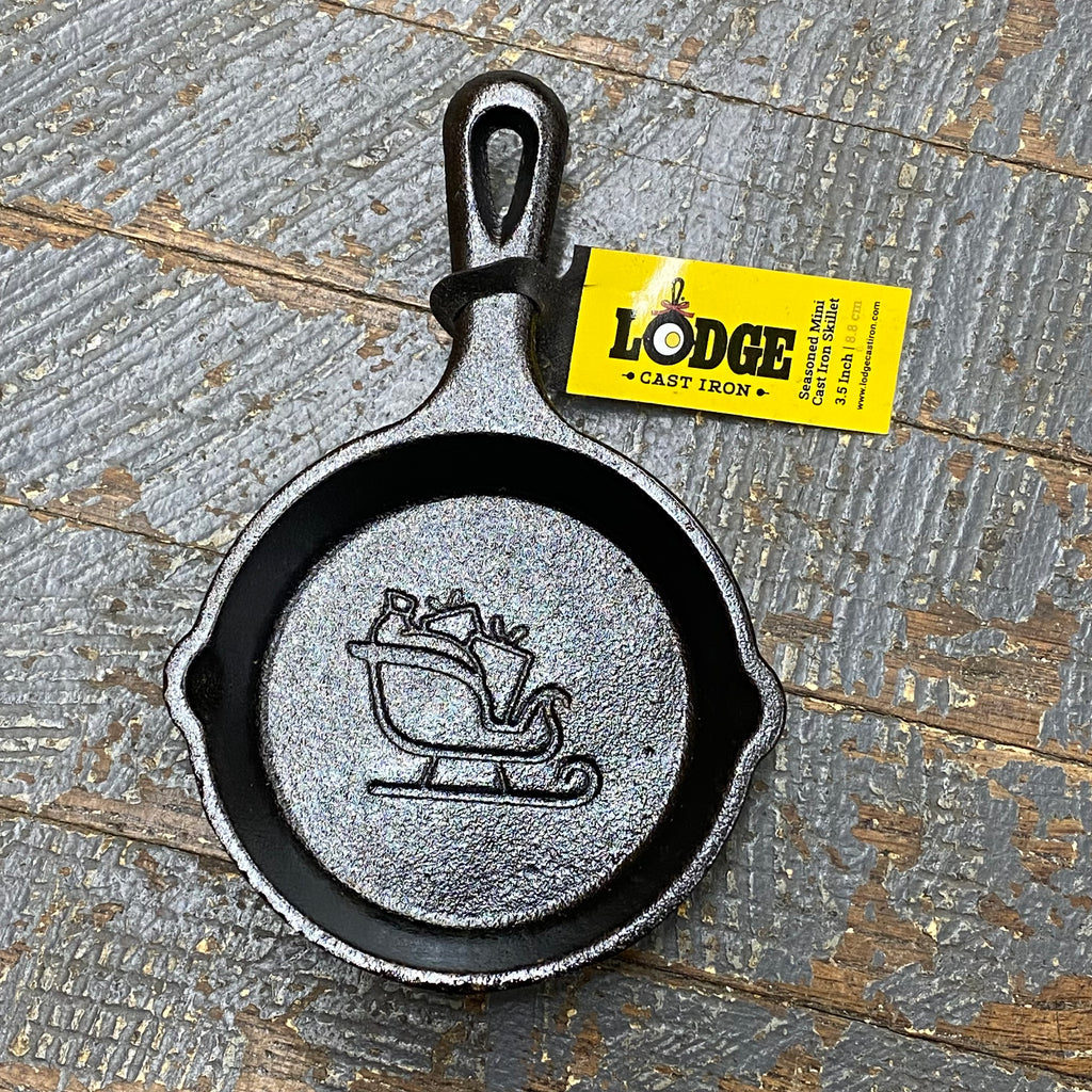 Cast Iron Cookware Lodge Mini Holiday Season Collection Skillet 3.5" Sleigh