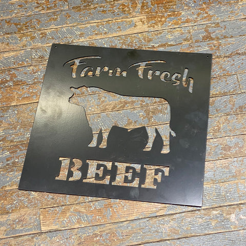 Farm Fresh Cow Beef Metal Sign Wall Hanger