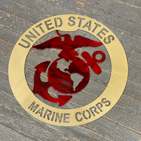 USMC Marine Corps Round Metal Sign Wall Hanger