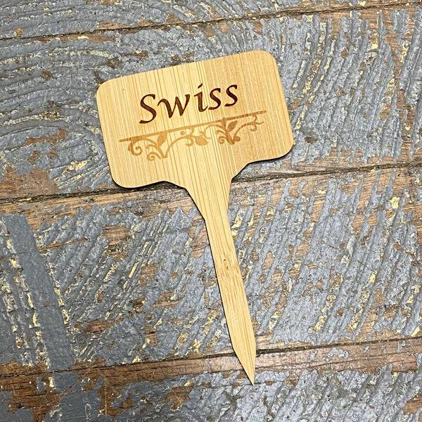 Charcuterie Board Meat Cheese Wood Marker Identification Stick Stake Swiss