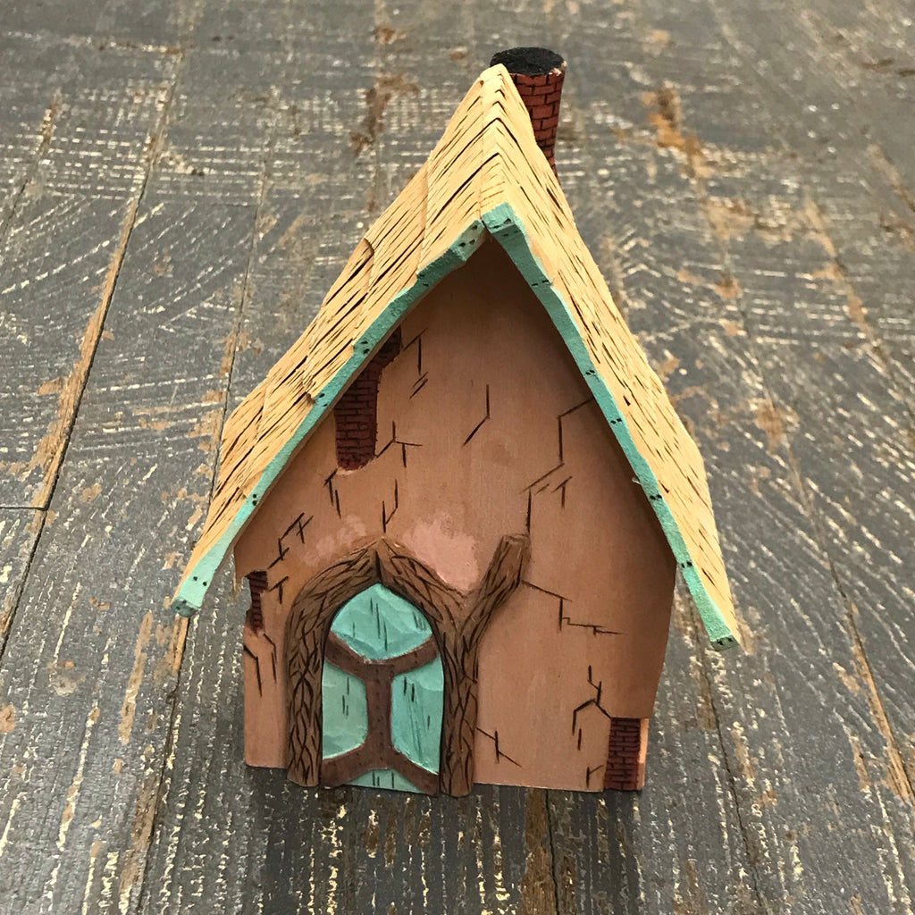 Hand Carved Wooden Fairy Garden Cobbler's Cottage Miniature House #2