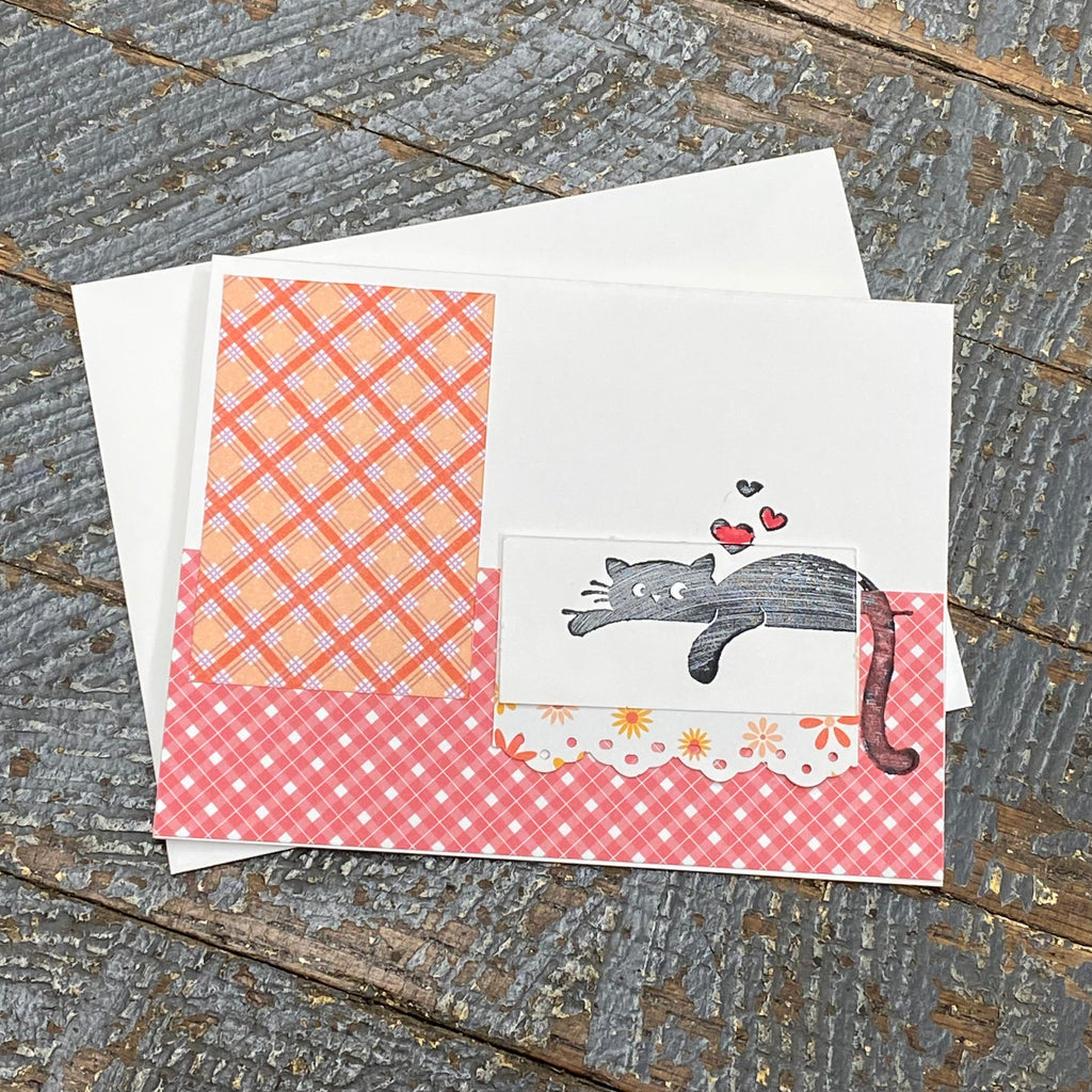 Kitty Cat Hanging Out With You Handmade Stampin Up Greeting Card with Envelope