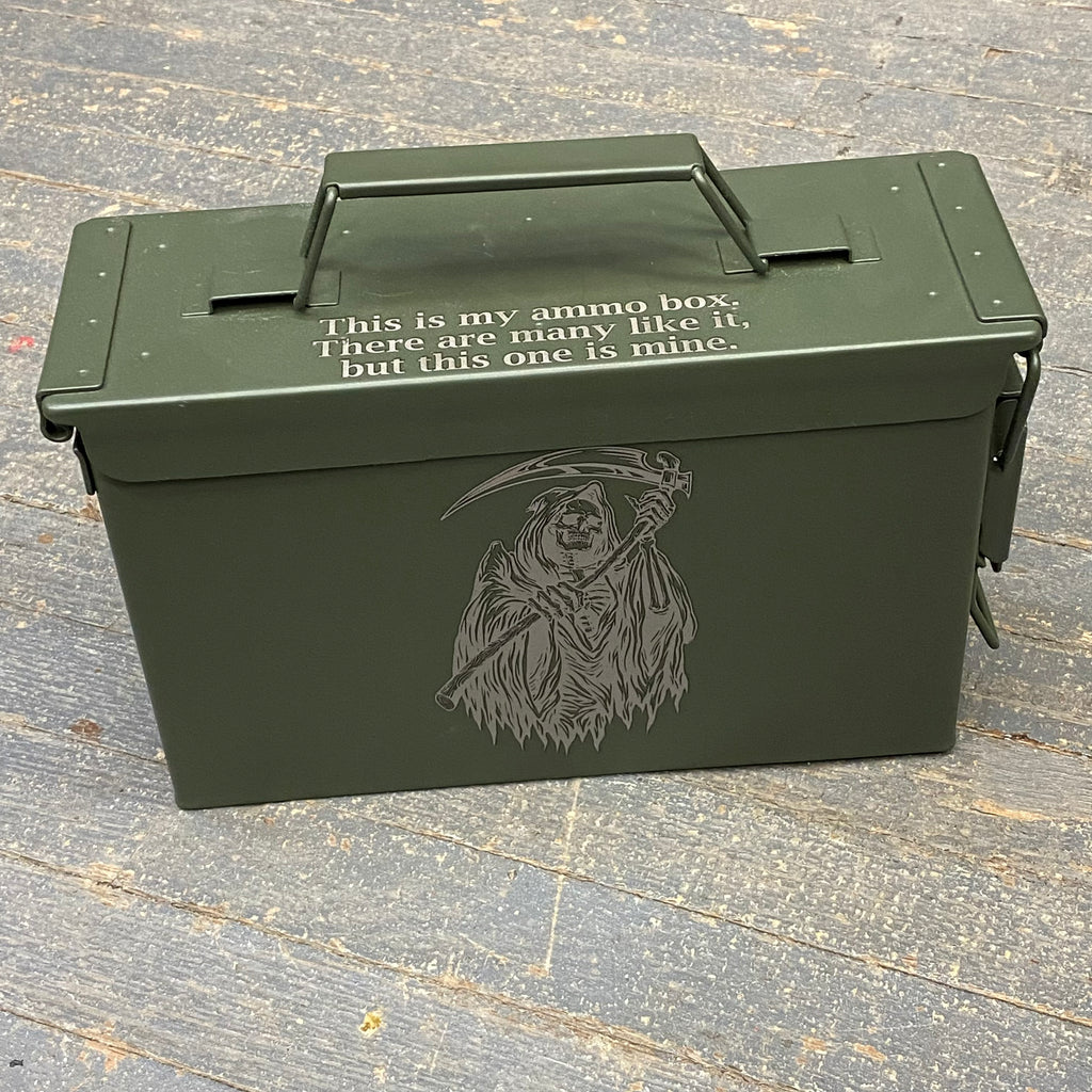 Laser Engraved Metal Military Ammo Can Small Reaper Box